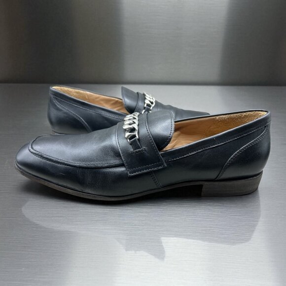 MOMA Mocassino Uomo Vitello Nero Square Toe Chain Loafers Size EU 46 / US 13 main image 5
